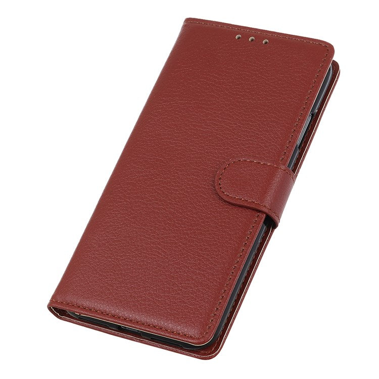 For Google Pixel 7 Pro 5G Anti-scratch Litchi Texture Case PU Leather Wallet Stand Phone Cover - Brown