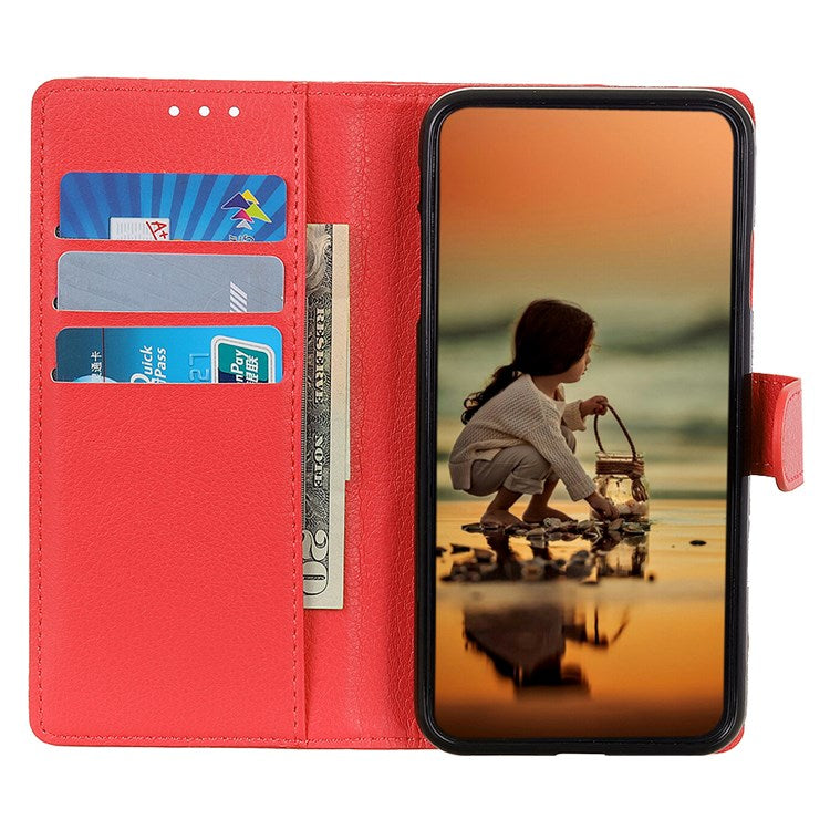 For Google Pixel 7 Pro 5G Anti-scratch Litchi Texture Case PU Leather Wallet Stand Phone Cover - Red