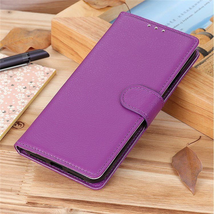 For Google Pixel 7 Pro 5G Anti-scratch Litchi Texture Case PU Leather Wallet Stand Phone Cover - Purple