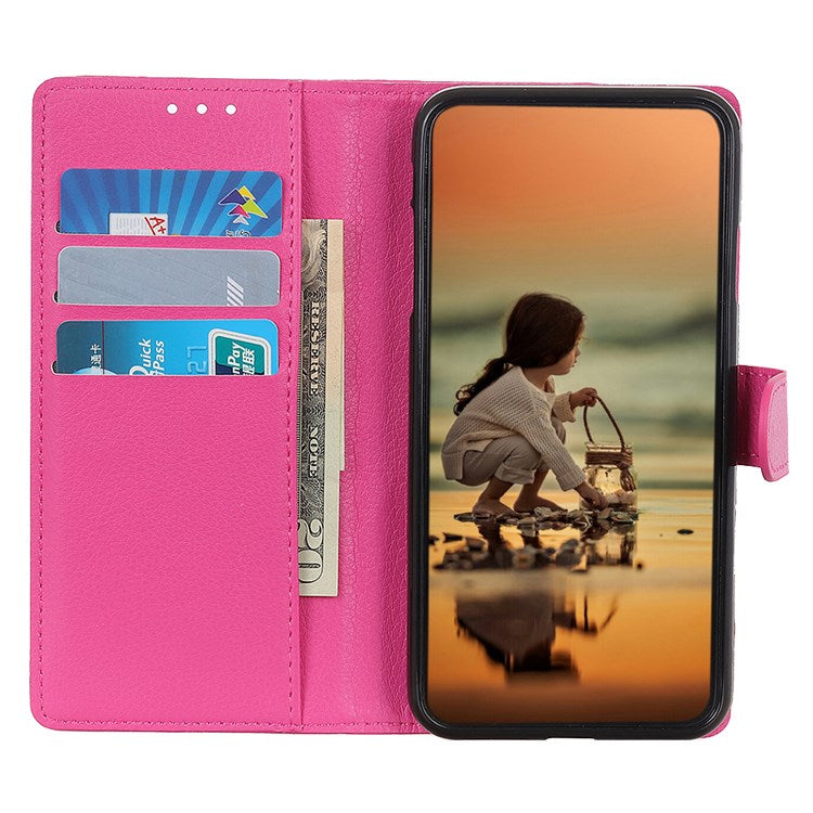 For Google Pixel 7 Pro 5G Anti-scratch Litchi Texture Case PU Leather Wallet Stand Phone Cover - Rose