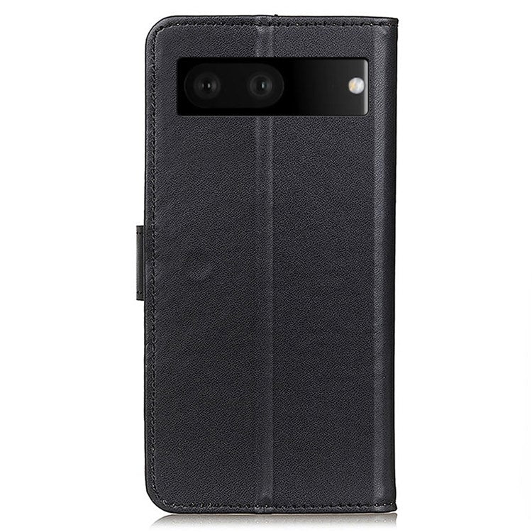 For Google Pixel 7 PU Leather Phone Cover Stand Wallet Inner TPU Flip Case - Black