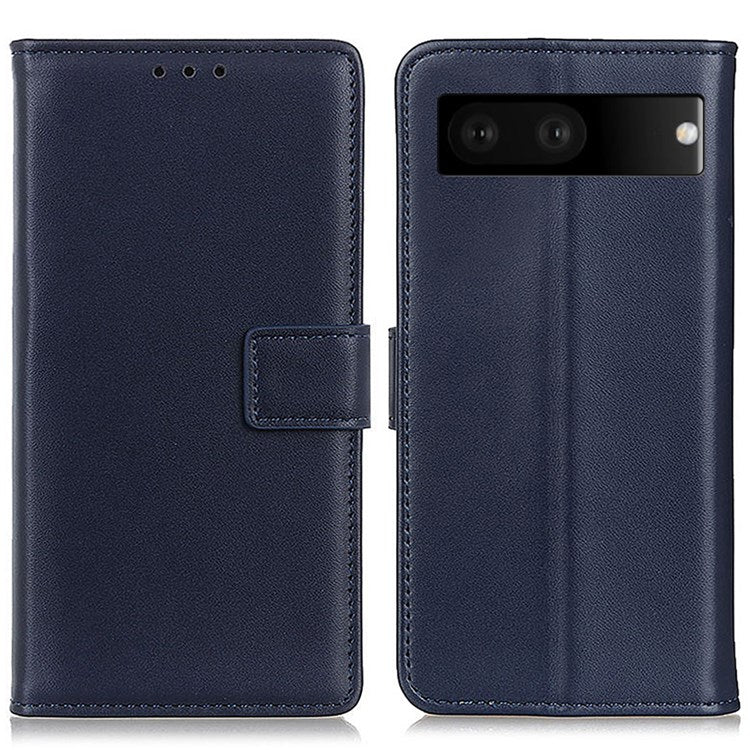 For Google Pixel 7 PU Leather Phone Cover Stand Wallet Inner TPU Flip Case - Blue