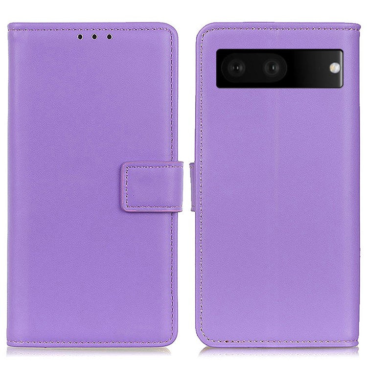 For Google Pixel 7 PU Leather Phone Cover Stand Wallet Inner TPU Flip Case - Purple