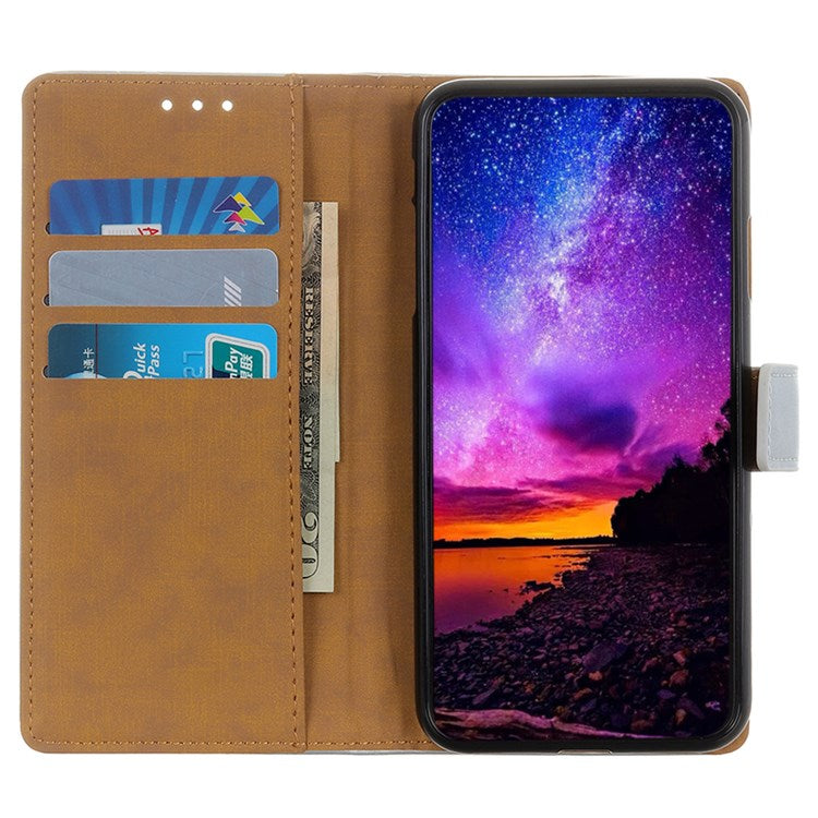 For Google Pixel 7 PU Leather Phone Cover Stand Wallet Inner TPU Flip Case - Silver