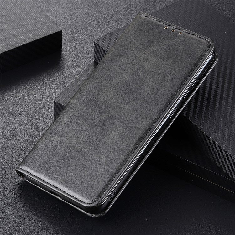 For Google Pixel 7 Split Leather Stand Phone Case Magnetic Auto-absorbed Full Protection Wallet Cover - Black