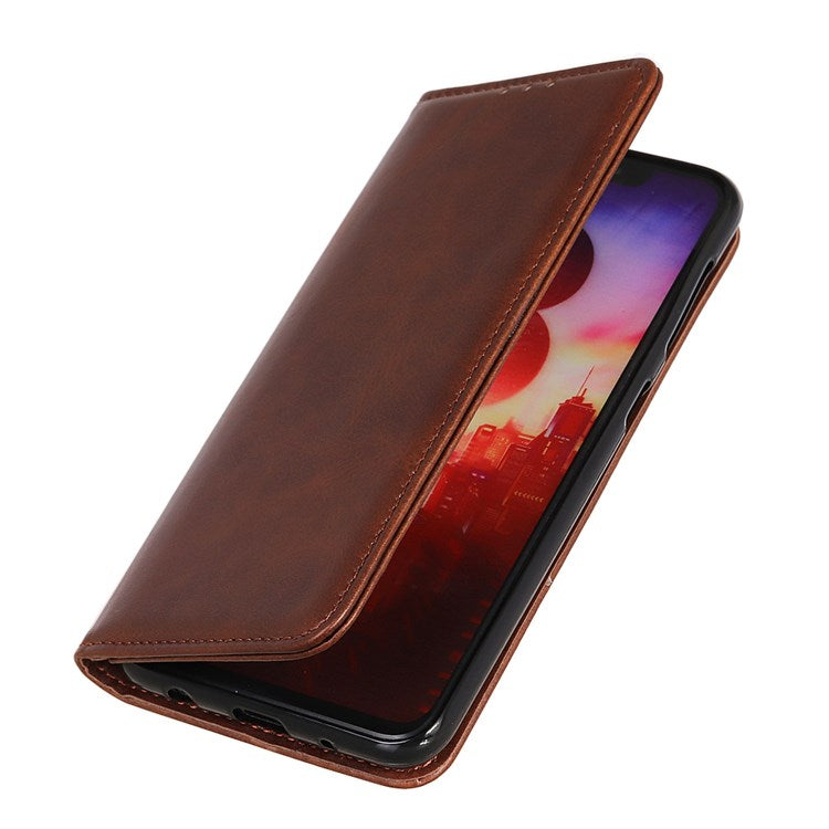 For Google Pixel 7 Split Leather Stand Phone Case Magnetic Auto-absorbed Full Protection Wallet Cover - Coffee