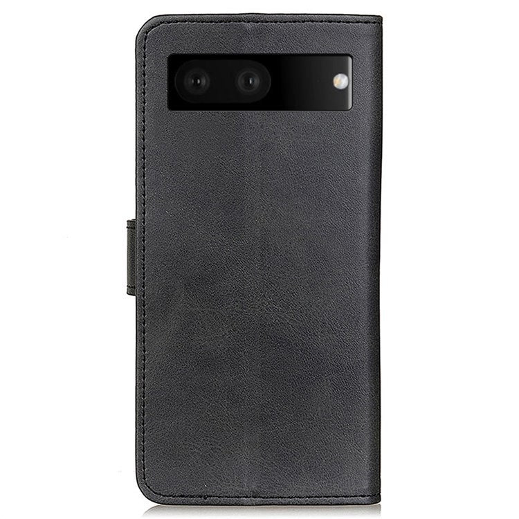 For Google Pixel 7 Foldable Stand Textured PU Leather Wallet Case Magnetic Clasp Phone Cover - Black