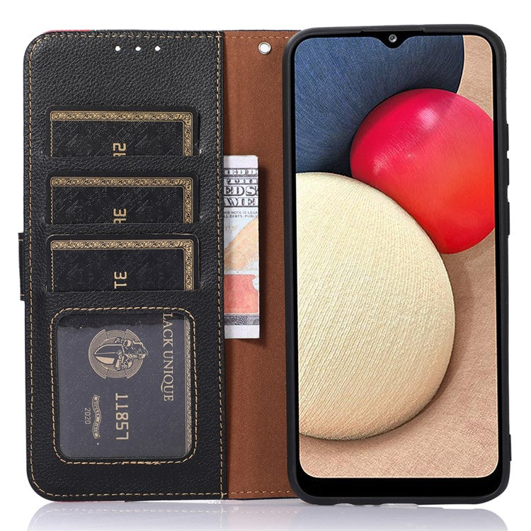 KHAZNEH For Google Pixel 7 RFID Blocking Function Litchi Texture Phone Case PU Leather Stand Wallet Cover - Black