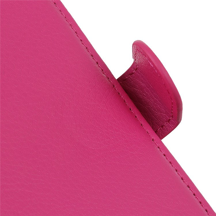 For Google Pixel 7 Litchi Texture PU Leather Folio Flip Case Wallet Viewing Stand Phone Cover - Rose