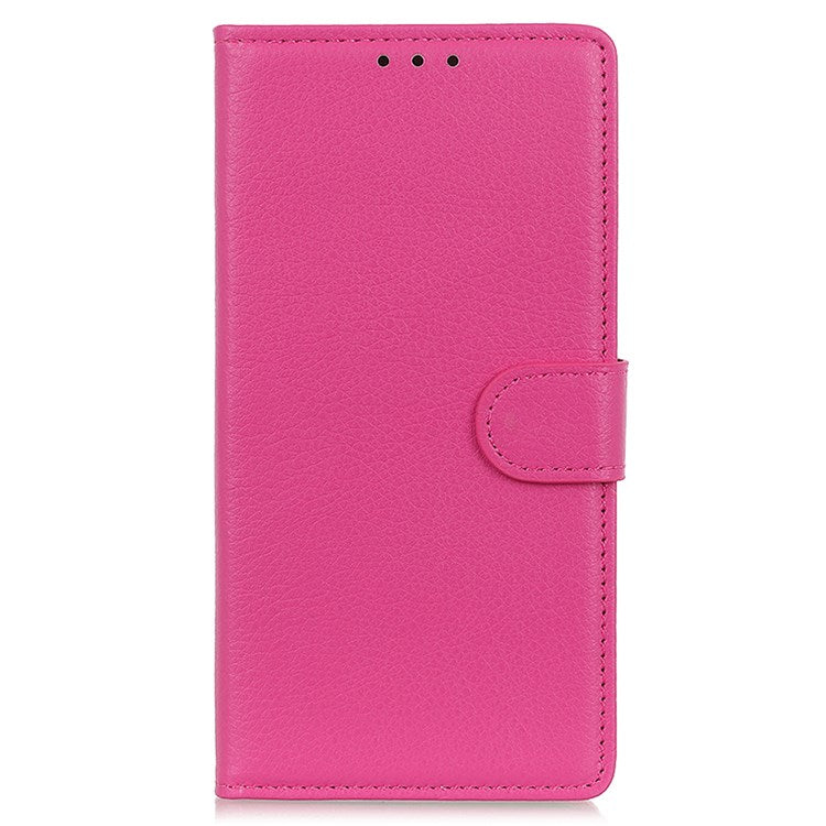 For Google Pixel 7 Litchi Texture PU Leather Folio Flip Case Wallet Viewing Stand Phone Cover - Rose