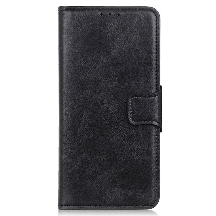 For Google Pixel 7 Shockproof Phone Case Crazy Horse Texture PU Leather Wallet Stand Protective Cover - Black