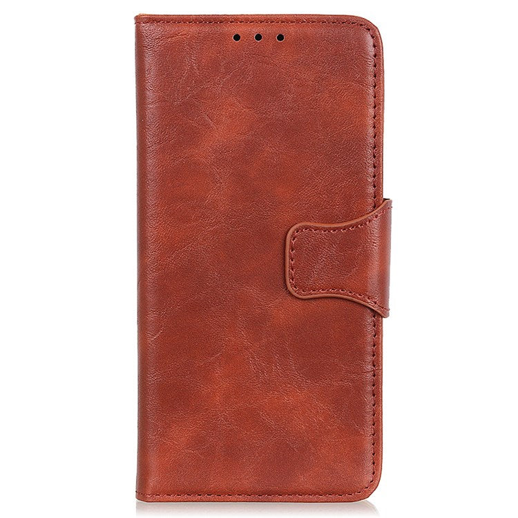 For Google Pixel 7 Wallet Stand Crazy Horse Texture Phone Case Split Leather + TPU Protective Cover - Brown