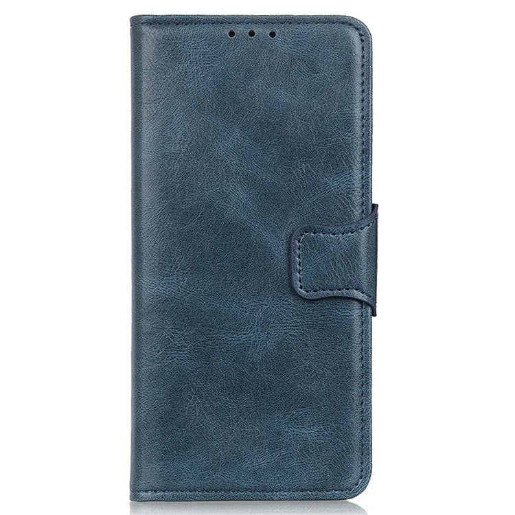 For Google Pixel 7 Pro 5G PU Leather Crazy Horse Texture Stand Wallet Cover Anti-fall Mobile Phone Flip Case - Blue