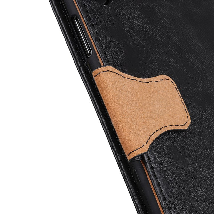 For Google Pixel 7 Pro 5G Crazy Horse Texture Split Leather Stand Case Anti-scratch Mobile Phone Wallet Cover - Black