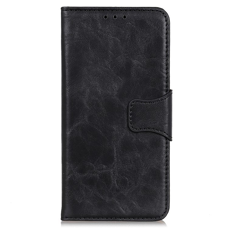 For Google Pixel 7 Pro 5G Crazy Horse Texture Split Leather Stand Case Anti-scratch Mobile Phone Wallet Cover - Black