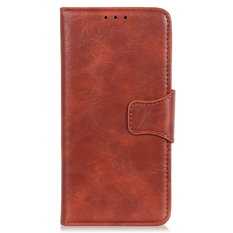 For Google Pixel 7 Pro 5G Crazy Horse Texture Split Leather Stand Case Anti-scratch Mobile Phone Wallet Cover - Brown