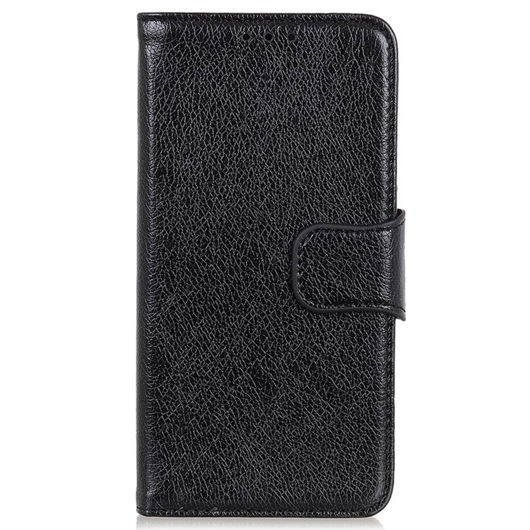 Nappa Texture Phone Case for Google Pixel 7 Pro 5G Drop-proof Split Leather Stand Wallet Cover - Black