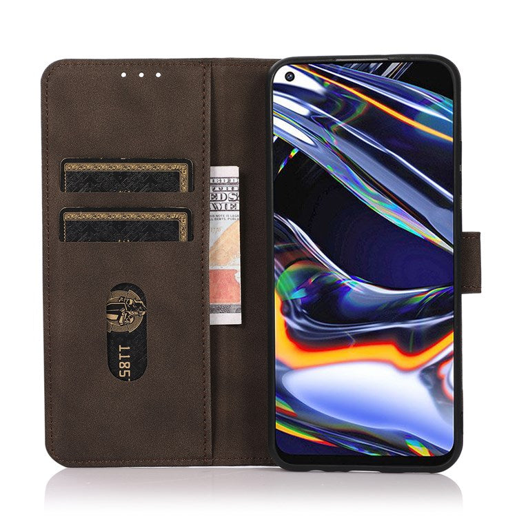 KHAZNEH Textured Leather Case for Google Pixel 7 Pro 5G Dual-sided Magnetic Clasp Stand Wallet Style Flip Phone Cover - Brown