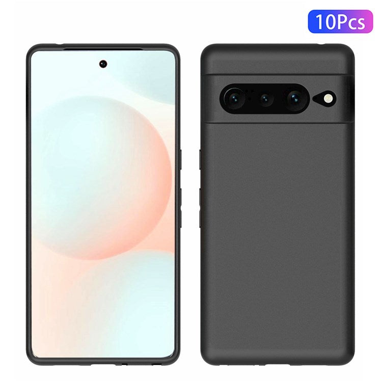 10Pcs / Pack Soft Smartphone Cover for Google Pixel 7 Pro 5G, Anti-scratch Dustproof Double-sided Matte TPU Cell Phone Case