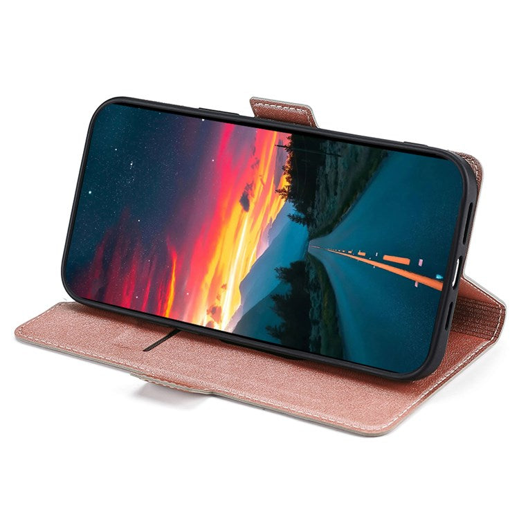 Ultra-thin PU Leather Case for Google Pixel 7 5G Drop-proof Stand Phone Cover Side Magnetic Closure Case with Card Slot - Rose Gold