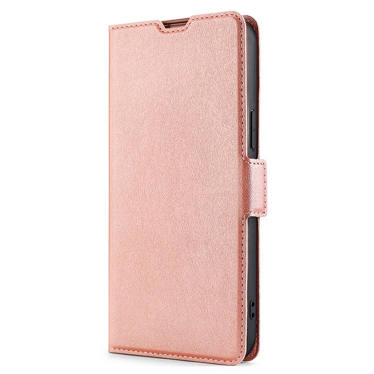 Ultra-thin PU Leather Case for Google Pixel 7 5G Drop-proof Stand Phone Cover Side Magnetic Closure Case with Card Slot - Rose Gold