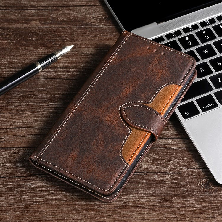 Scratch Resistant Phone Case for Google Pixel 7 5G Straw Hat Pattern PU Leather + TPU Wallet Stand Case Shell - Brown