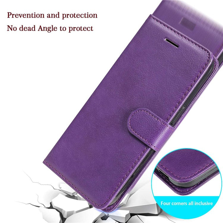 KT Leather Series-2 for Google Pixel 7 Pro 5G PU Leather Case Wallet Design Folio Stand Cover with Strap - Purple