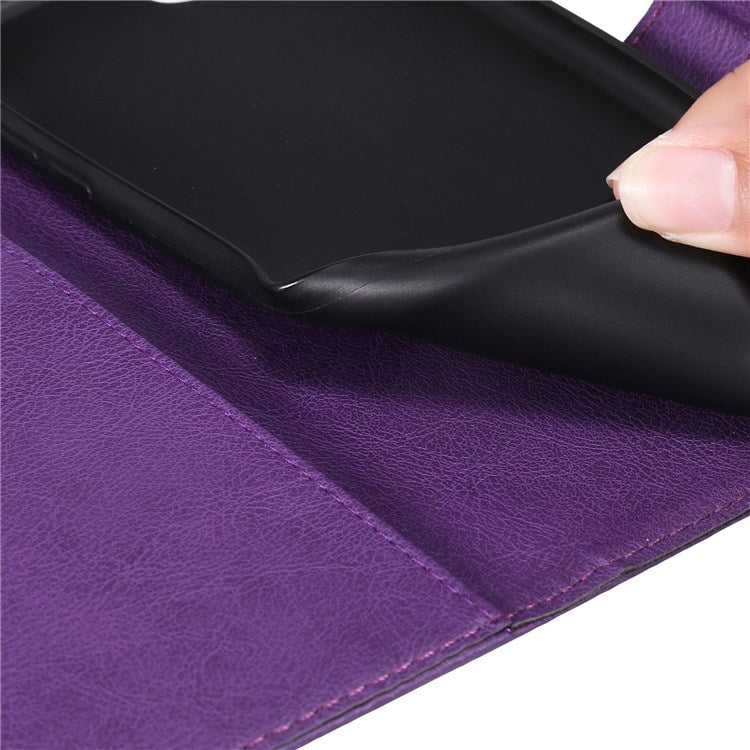 KT Leather Series-2 for Google Pixel 7 Pro 5G PU Leather Case Wallet Design Folio Stand Cover with Strap - Purple