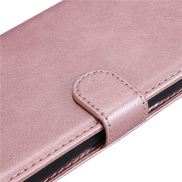 KT Leather Series-2 for Google Pixel 7 Pro 5G PU Leather Case Wallet Design Folio Stand Cover with Strap - Rose Gold