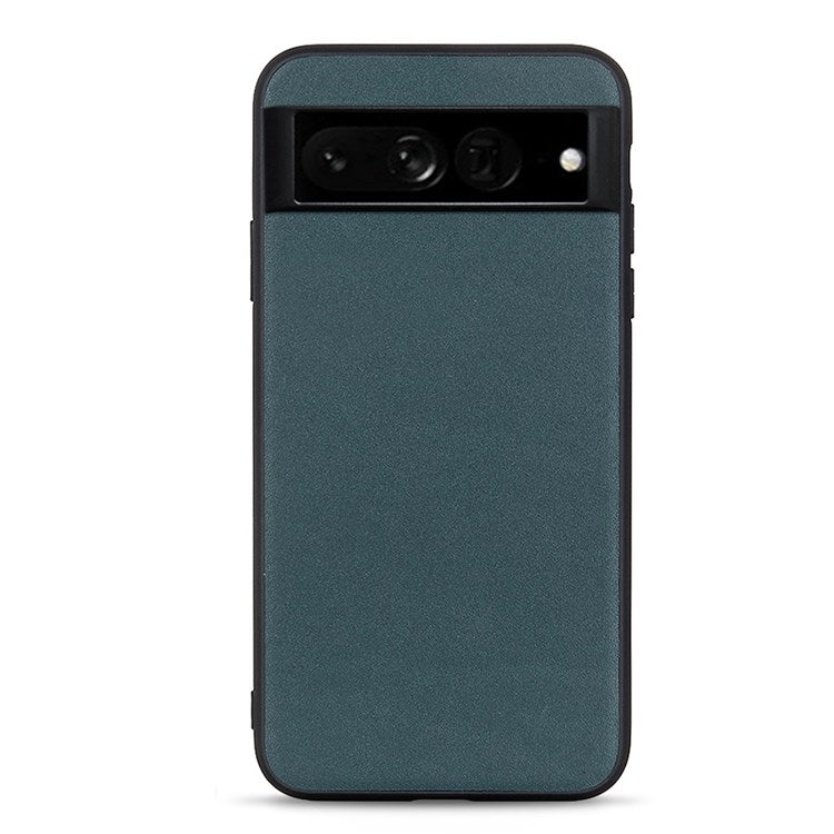 For Google Pixel 7 Pro 5G Ultra-slim Anti-scratch Textured Genuine Leather PC + TPU Hybrid Cell Phone Case Cover - Green