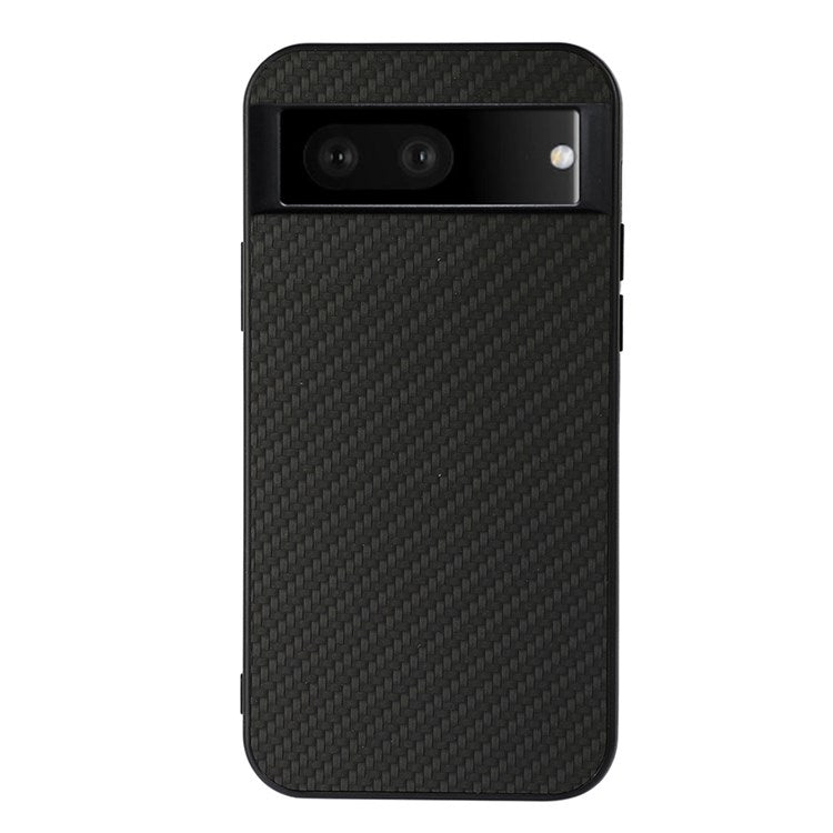 For Google Pixel 7 Scratch-resistant Drop-proof PU Leather Coated PC + TPU Case Carbon Fiber Texture Phone Cover - Black