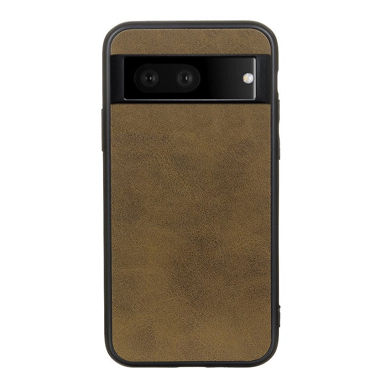 For Google Pixel 7 Textured PU Leather Cell Phone Case Anti-fingerprint Hybrid TPU + PC Cover - Green