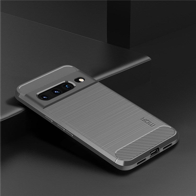 MOFI JK TPU Series-1 for Google Pixel 7 Pro 5G Soft TPU Back Cover Carbon Fiber Texture Brushed Surface Mobile Phone Bag Shell - Grey