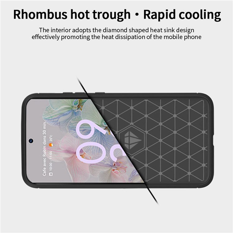 MOFI JK TPU Series-1 for Google Pixel 7 Soft TPU Shockproof Brushed Case Carbon Fiber Texture Design Phone Cover - Black