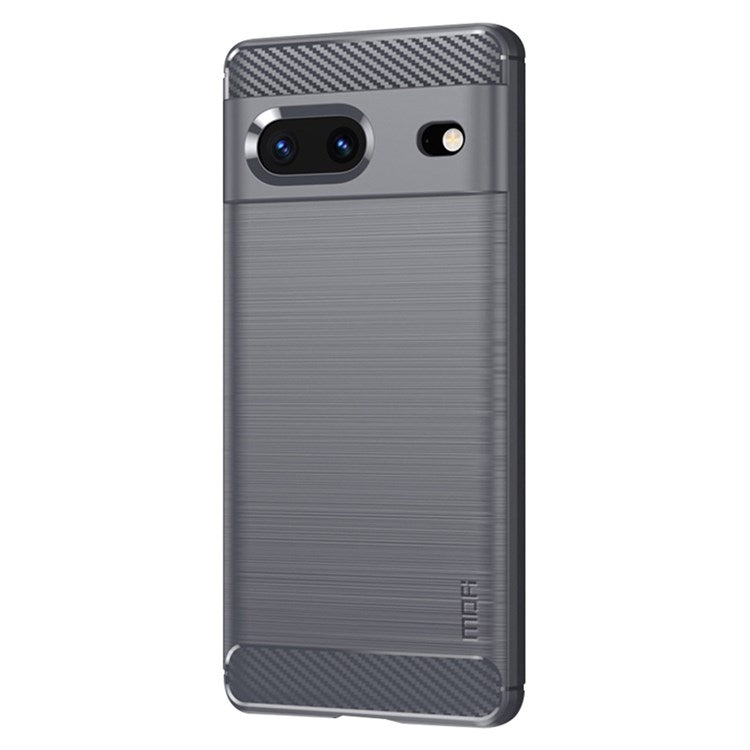 MOFI JK TPU Series-1 for Google Pixel 7 Soft TPU Shockproof Brushed Case Carbon Fiber Texture Design Phone Cover - Grey