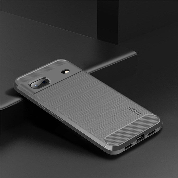 MOFI JK TPU Series-1 for Google Pixel 7 Soft TPU Shockproof Brushed Case Carbon Fiber Texture Design Phone Cover - Grey