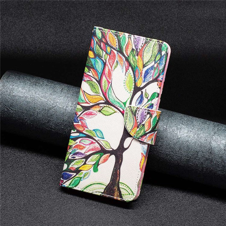 BF Pattern Printing Leather Series-1 for Google Pixel 7 PU Leather Wallet Phone Case Magnetic Clasp Imprinted Pattern Stand Protective Cover - Life Tree