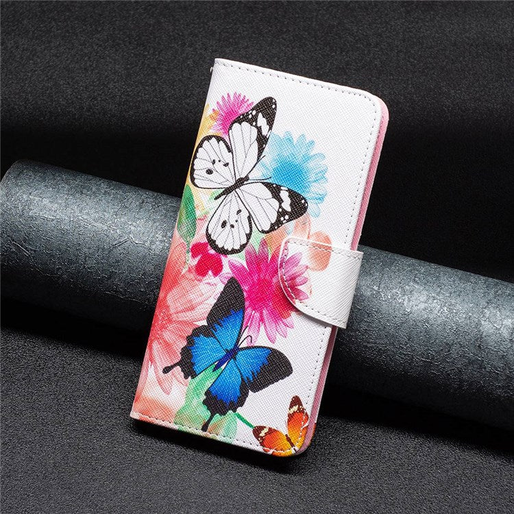 BF Pattern Printing Leather Series-1 for Google Pixel 7 PU Leather Wallet Phone Case Magnetic Clasp Imprinted Pattern Stand Protective Cover - Two Butterflies