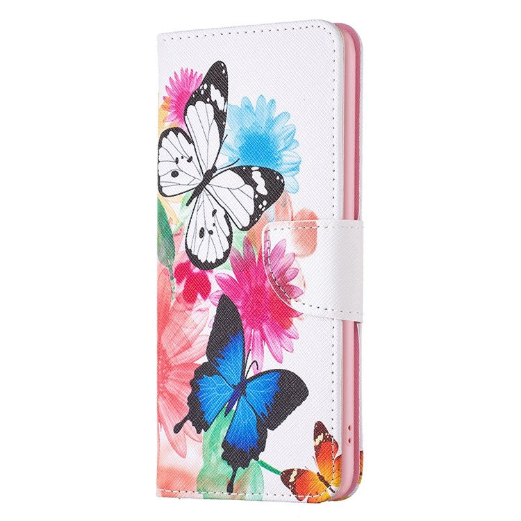 BF Pattern Printing Leather Series-1 for Google Pixel 7 PU Leather Wallet Phone Case Magnetic Clasp Imprinted Pattern Stand Protective Cover - Two Butterflies