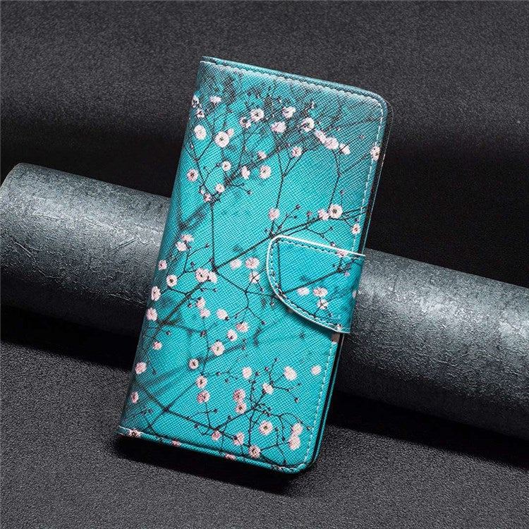 BF Pattern Printing Leather Series-1 for Google Pixel 7 PU Leather Wallet Phone Case Magnetic Clasp Imprinted Pattern Stand Protective Cover -  Plum Blossom