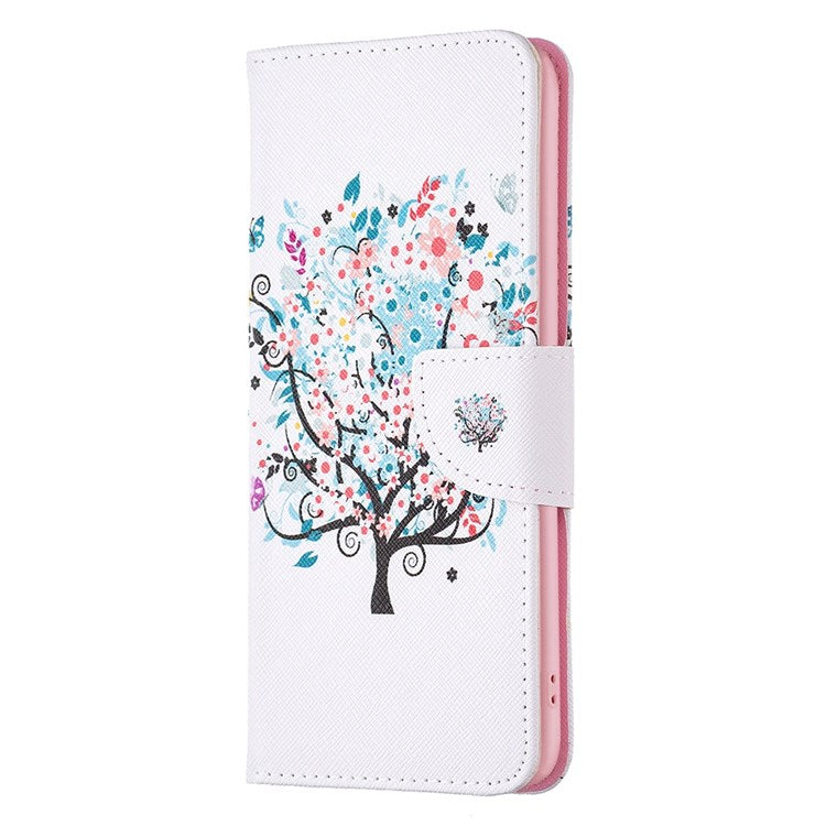 BF Pattern Printing Leather Series-1 for Google Pixel 7 PU Leather Wallet Phone Case Magnetic Clasp Imprinted Pattern Stand Protective Cover - Flower Tree