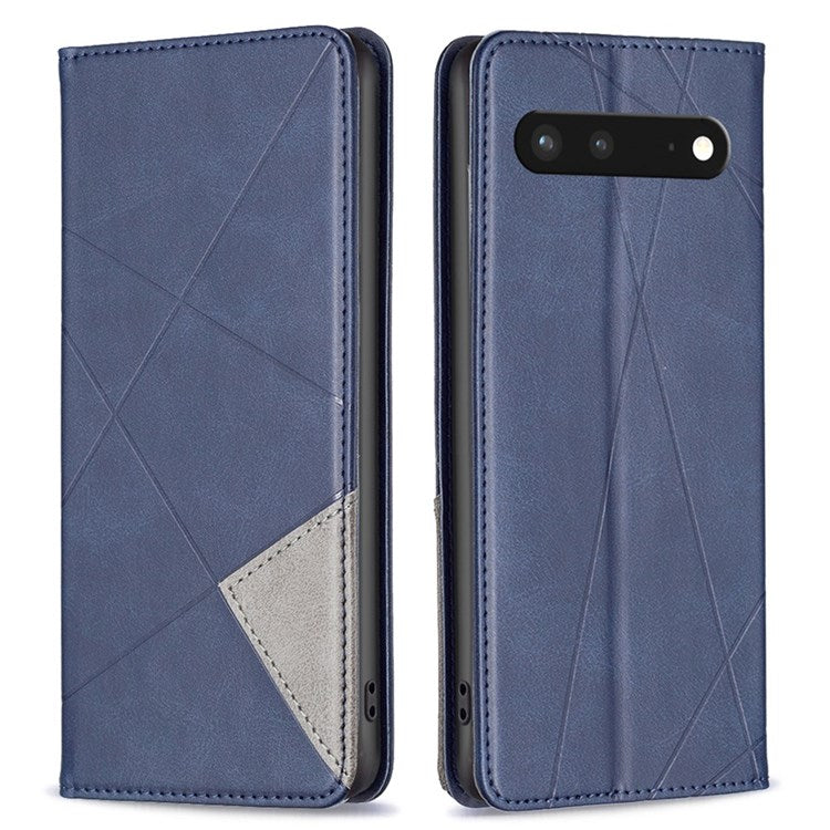 BF Imprinting Pattern Series-1 for Google Pixel 7 PU Leather Magnetic Auto Closing Stand Flip Cover Pattern Imprinted Folio Protective Phone Case with Card Holder - Blue