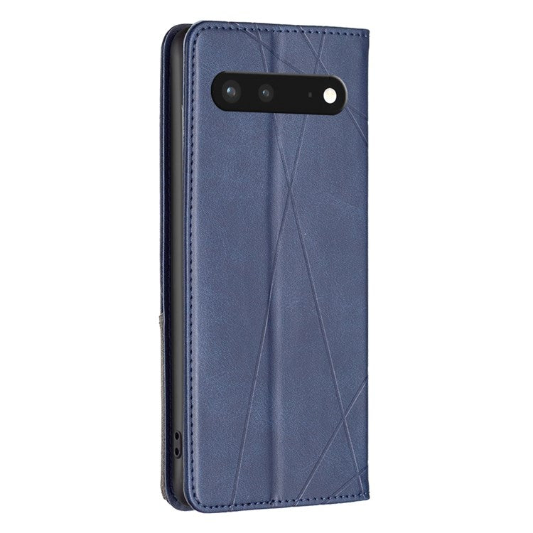 BF Imprinting Pattern Series-1 for Google Pixel 7 PU Leather Magnetic Auto Closing Stand Flip Cover Pattern Imprinted Folio Protective Phone Case with Card Holder - Blue