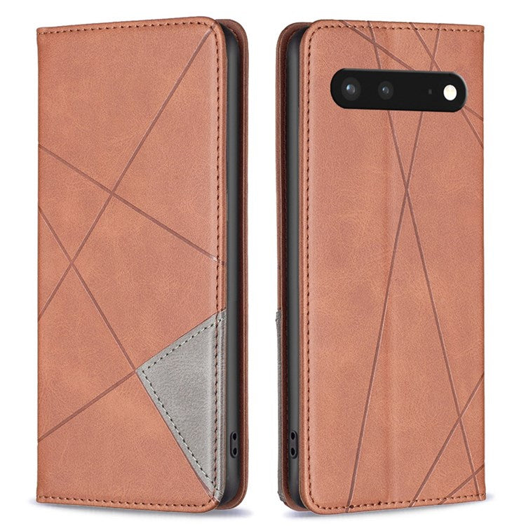 BF Imprinting Pattern Series-1 for Google Pixel 7 PU Leather Magnetic Auto Closing Stand Flip Cover Pattern Imprinted Folio Protective Phone Case with Card Holder - Brown