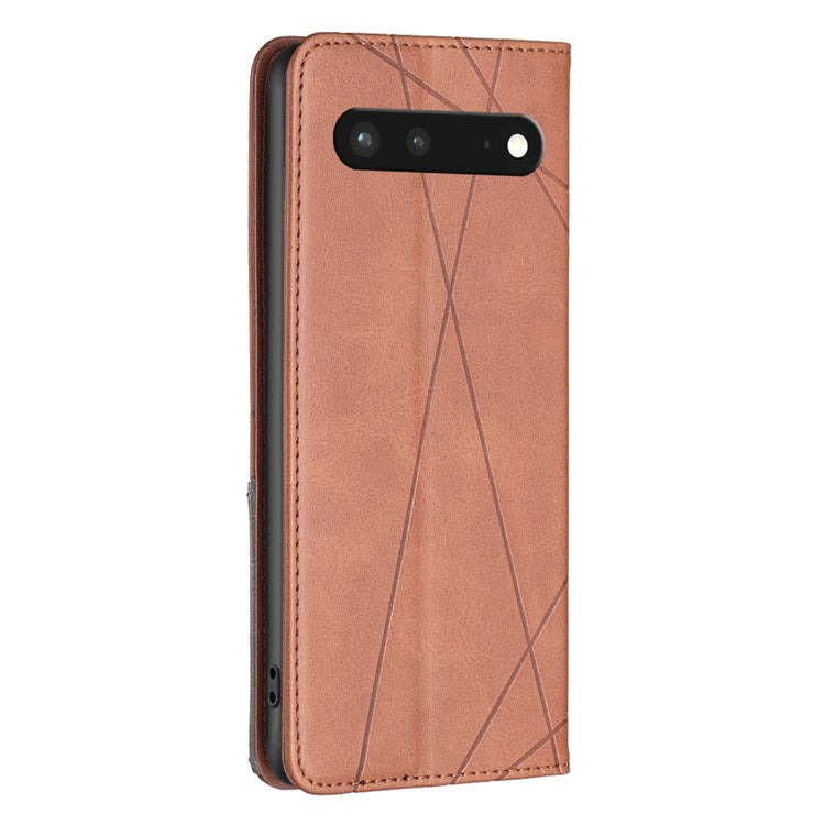 BF Imprinting Pattern Series-1 for Google Pixel 7 PU Leather Magnetic Auto Closing Stand Flip Cover Pattern Imprinted Folio Protective Phone Case with Card Holder - Brown