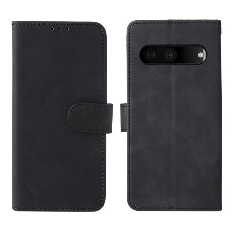 For Google Pixel 7 Pro 5G Phone Case Skin-touch Feeling PU Leather + TPU Stand Wallet Phone Cover - Black