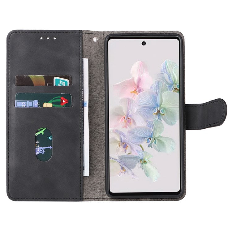 For Google Pixel 7 Pro 5G Phone Case Skin-touch Feeling PU Leather + TPU Stand Wallet Phone Cover - Black