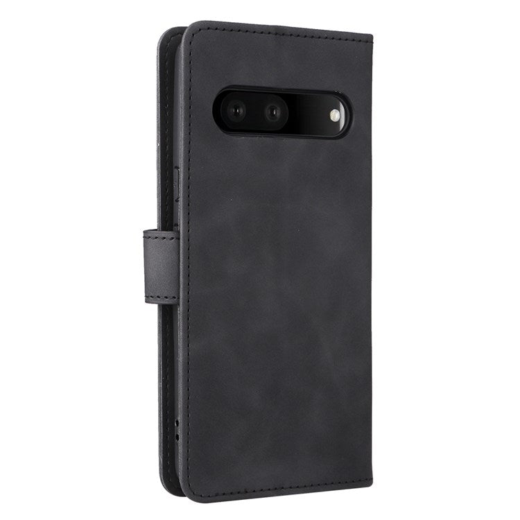 For Google Pixel 7 Pro 5G Phone Case Skin-touch Feeling PU Leather + TPU Stand Wallet Phone Cover - Black