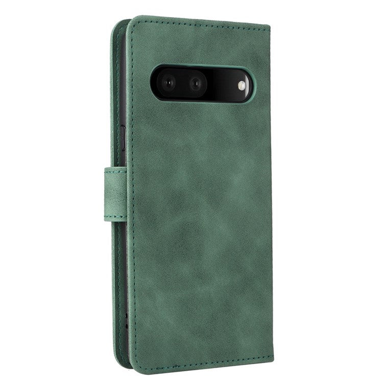 For Google Pixel 7 Pro 5G Phone Case Skin-touch Feeling PU Leather + TPU Stand Wallet Phone Cover - Green