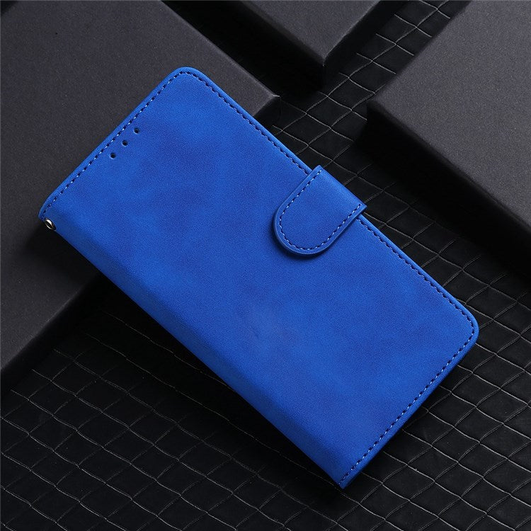 For Google Pixel 7 Pro 5G Phone Case Skin-touch Feeling PU Leather + TPU Stand Wallet Phone Cover - Blue